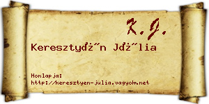 Keresztyén Júlia névjegykártya